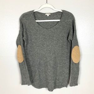 Gap Grey Sweater w/ Tan Elbow Detailing, size XS